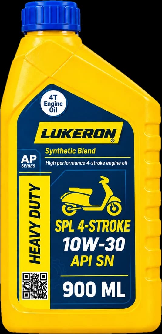 Lukeron SPL 4-Stroke 10W-30 API SN · Synthetic blend engine oil pack