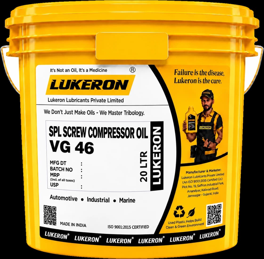 Lukeron Screw Compressor Mineral Oil ISO VG 46 / 68 pack