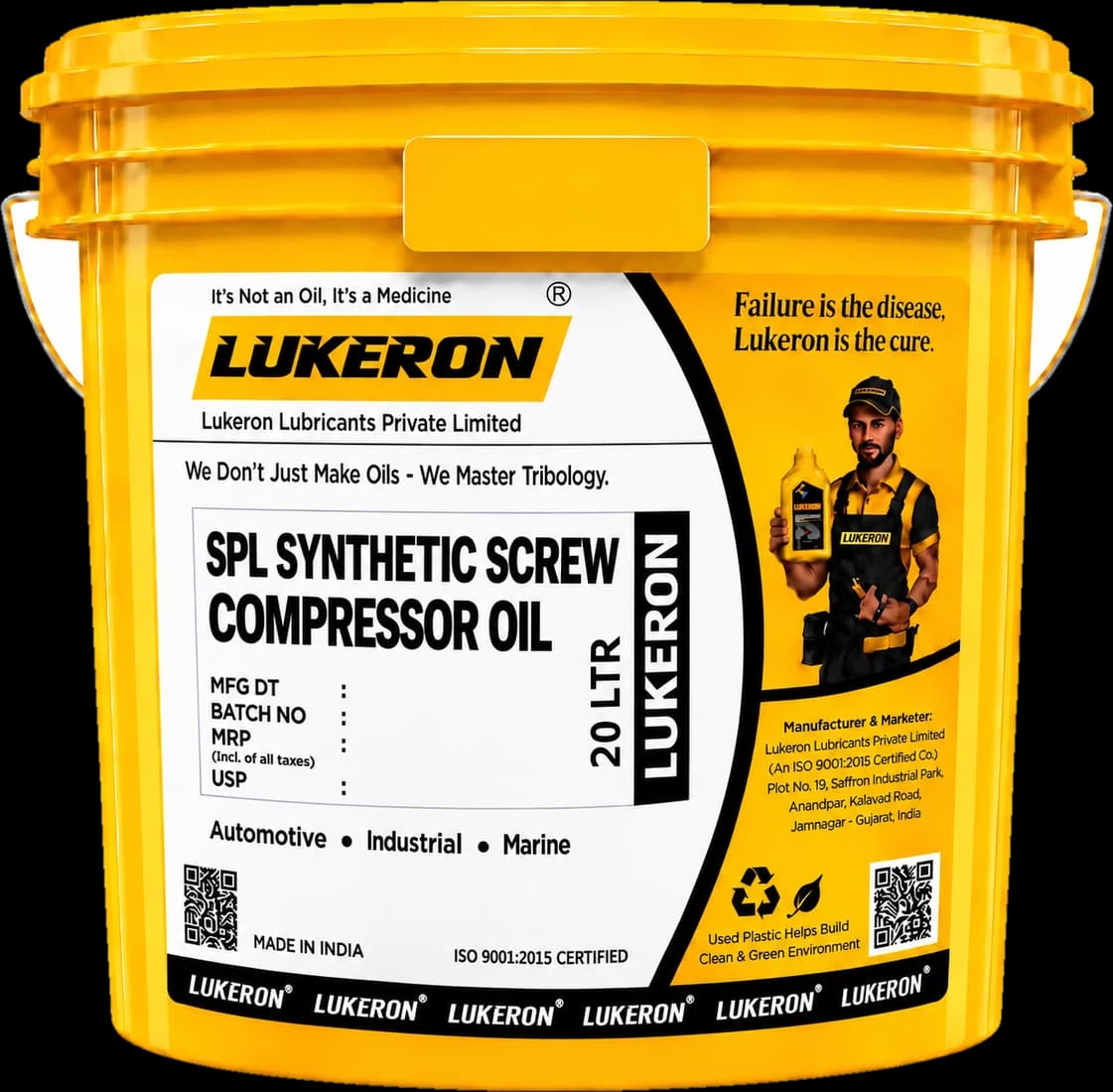 Lukeron Synthetic Screw Compressor Oil Full Synthetic pack