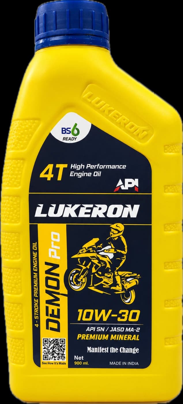 Lukeron Demon Pro 10W-30 (SPL 4-Stroke) API SN premium mineral 4-stroke engine oil, 900 ml bottle